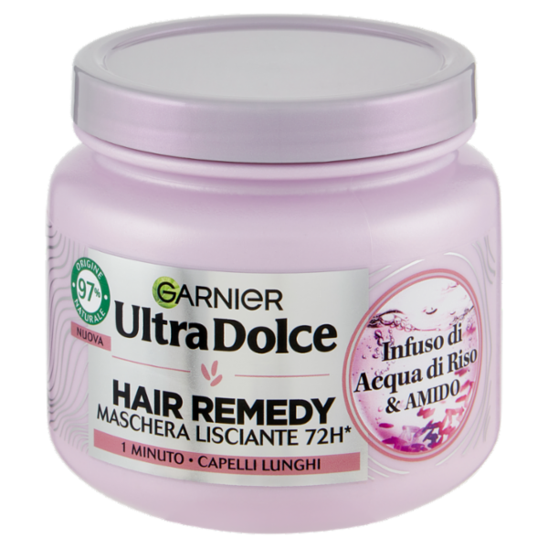 Garnier Ultra Dolce Infuso di Acqua di Riso & Amido, Maschera Lisciante 340 ml