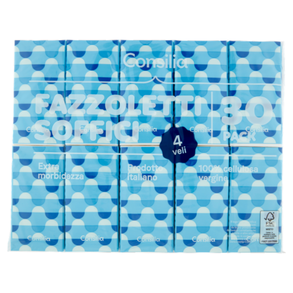 Consilia Fazzoletti di Carta 4 Veli 9x30 pacchetti