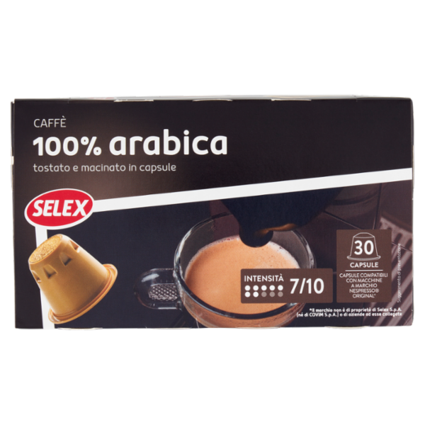 Selex Caffé in Capsule 100% Arabica Compatibili Nespresso 30 pezzi