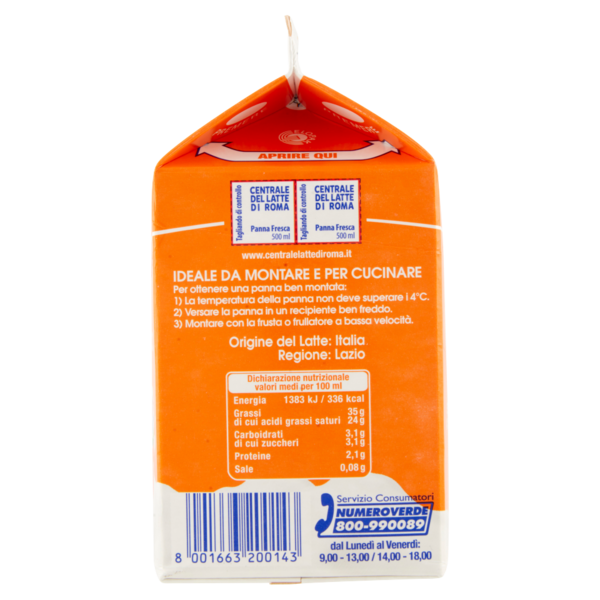 Centrale del Latte di Roma Panna Fresca da montare Pastorizzata 500 ml