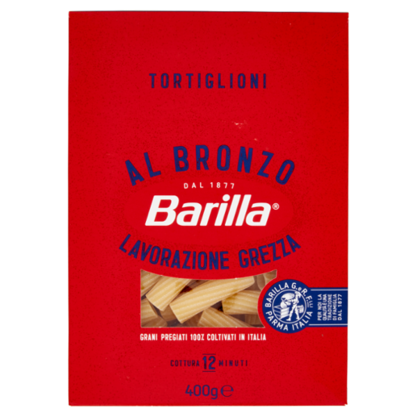 Barilla Pasta Al Bronzo Tortiglioni 100% grano italiano 400g