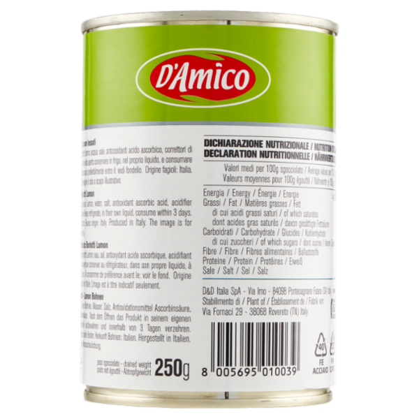 D'Amico Fagioli Borlotti Lamon 400 g