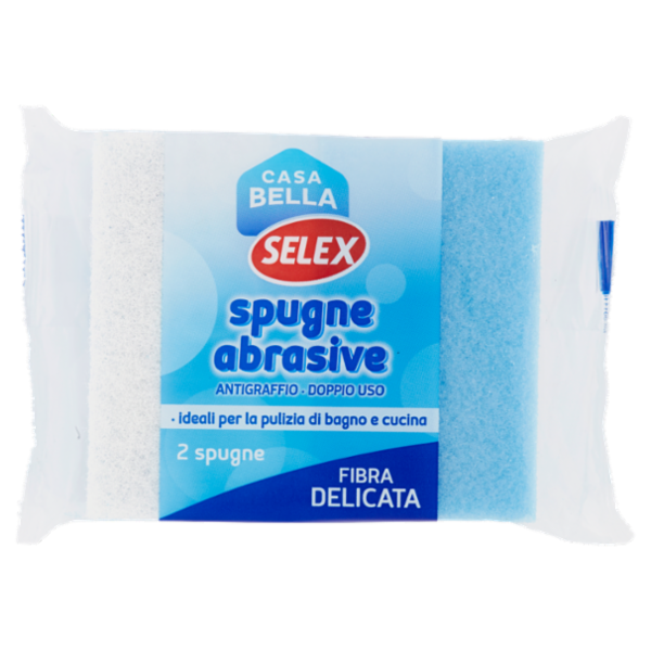 Selex Casa Bella Spugne Abrasive Antigraffio Doppio Uso 2 pezzi