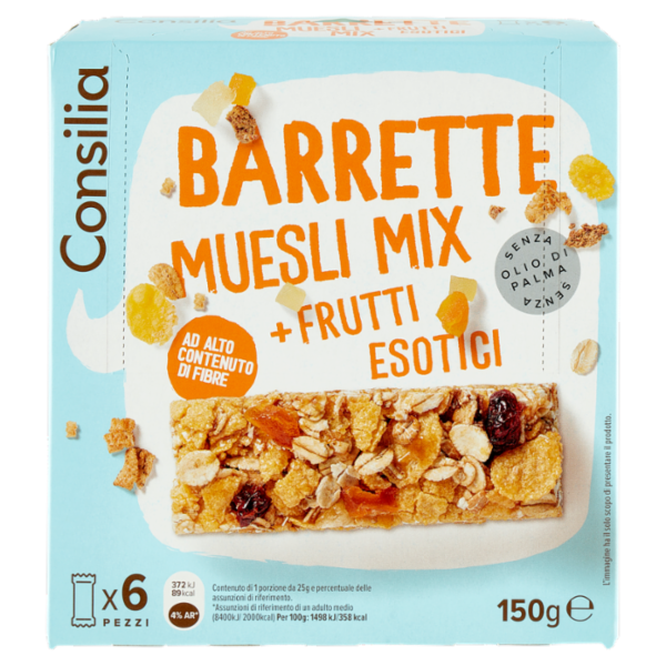 Consilia Barrette di Cereali con Muesli Mix con Frutti Esotici 6x25 g