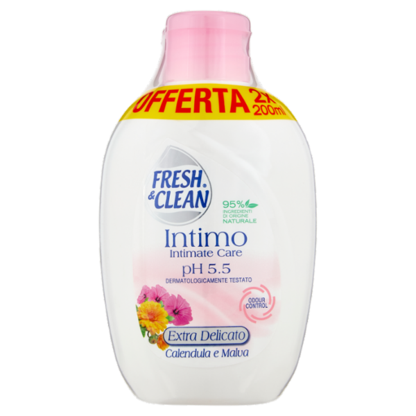 Fresh & Clean Intimo pH 5.5 Extra Delicato Calendula e Malva 2 x 200 ml