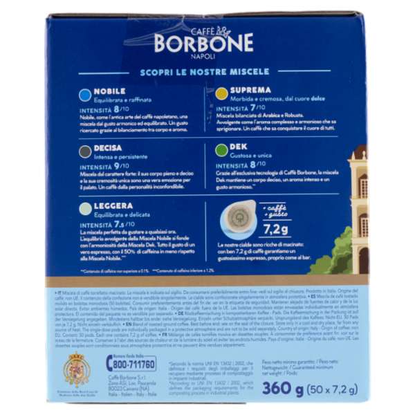 Caffè Borbone Miscela Nobile Cialde Compostabili* 50 x 7,2 g