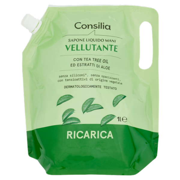 Consilia Sapone Liquido Mani Vellutante con Aloe Ricarica 1 L