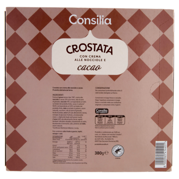 Consilia Crostata con Crema alle Nocciole e Cacao 380 g