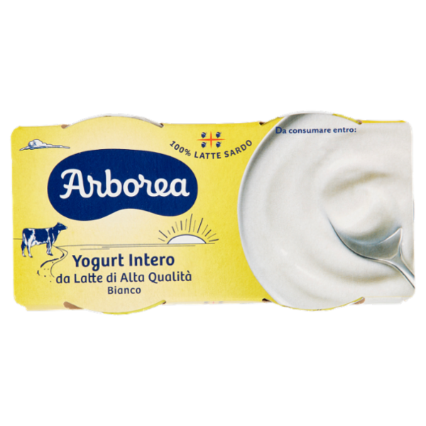 Arborea Yogurt Intero da Latte di Alta Qualità Bianco 2 x 125 g