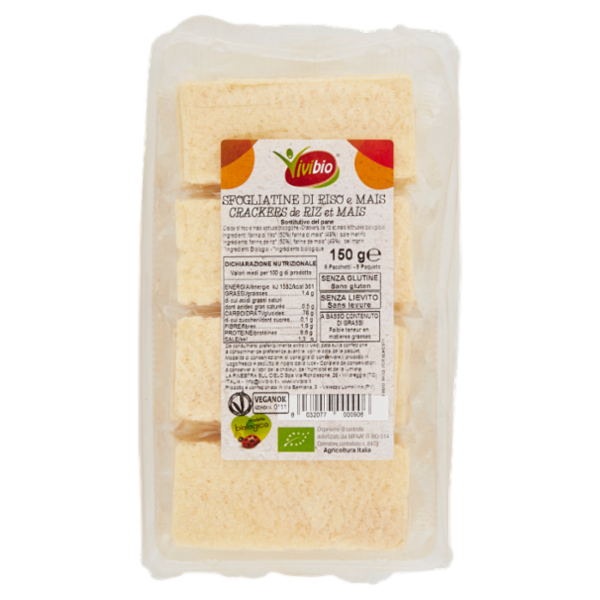 Vivibio Sfogliatine di Riso e Mais 8 Pacchetti 150 g