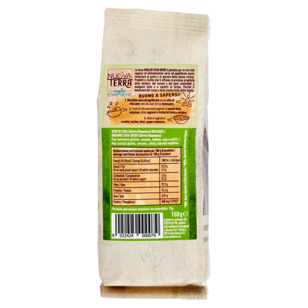 Nuova Terra voglio Star Bene Semi di Chia Bio 150 g