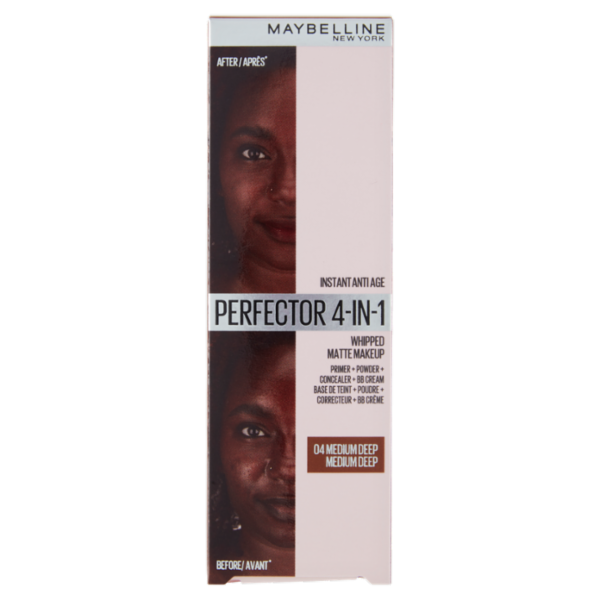 Maybelline New York Fondotinta Perfezionante Instant Perfector, 4 Prodotti in 1, Medium Deep, 30 ml