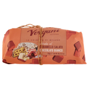 Vergani Colomba Di Milano Al Caramello Salato e Gocce Di Cioccolato Bianco 750 g