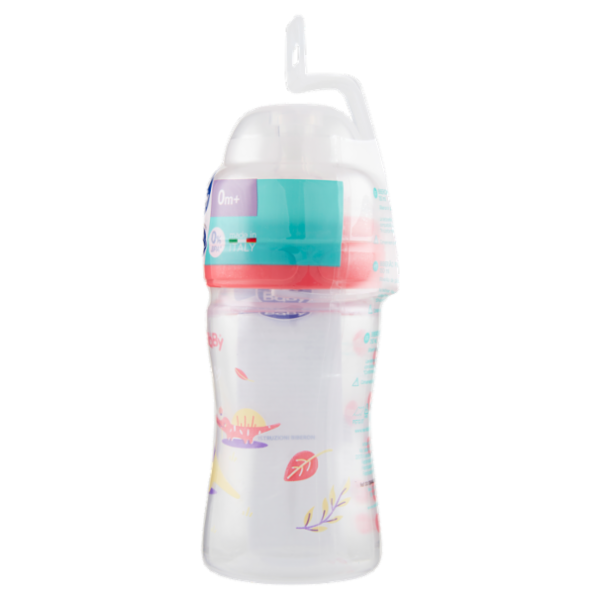 neo Baby Biberon Plastica Collo Largo 150 ml 0m+ Dino Rosa