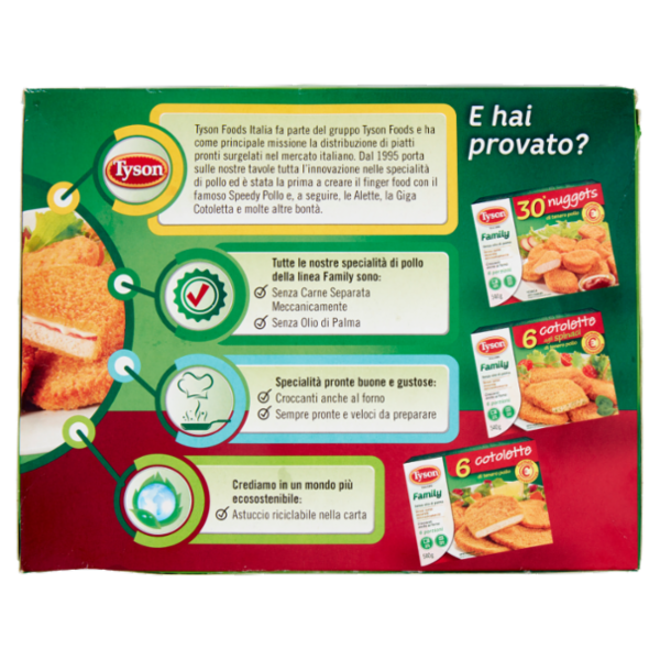 Tyson Family 6 cordon bleu di tenero pollo Cotti e Surgelati 540 g