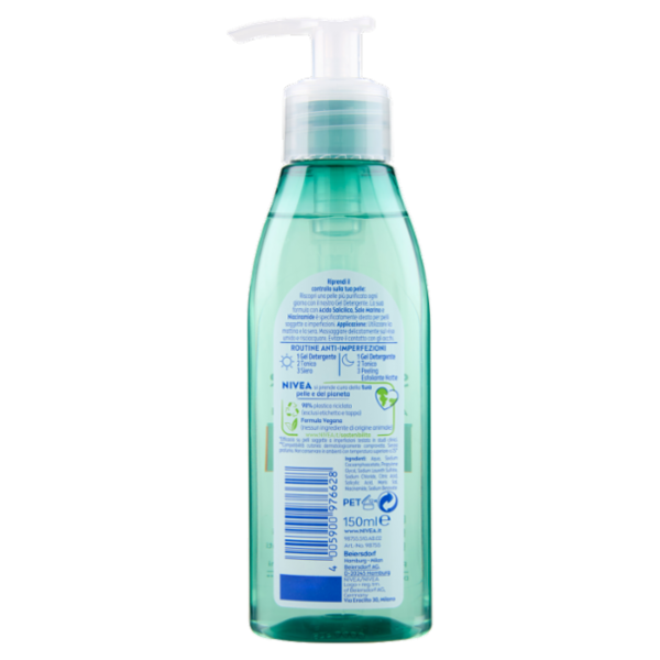 Nivea Derma Skin Clear Gel Detergente Anti-Imperfezioni 150 ml