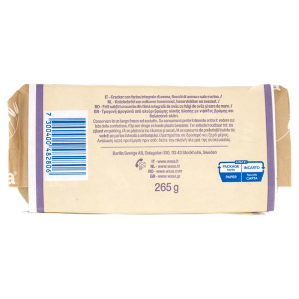 Wasa Chruncy Twist Cracker con Farina Integrale di Avena e Fiocchi d'Avena 265g