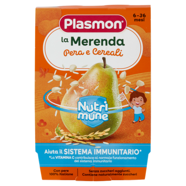 Plasmon la Merenda dei bambini Pera e Cereali 2 x 120 g