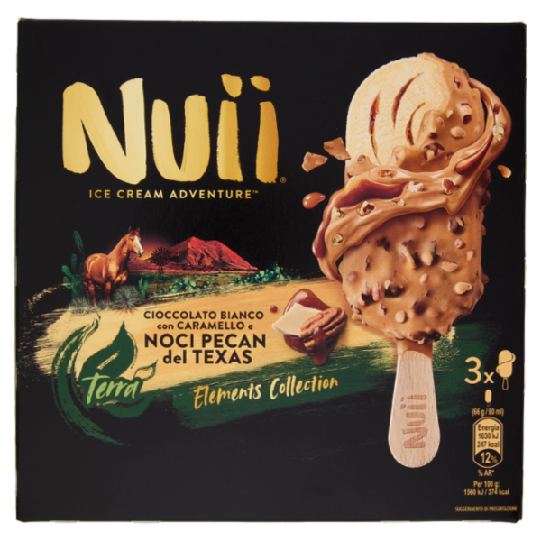 NUII Cioccolato Bianco con Caramello e Noci Pecan del Texas 3x66g
