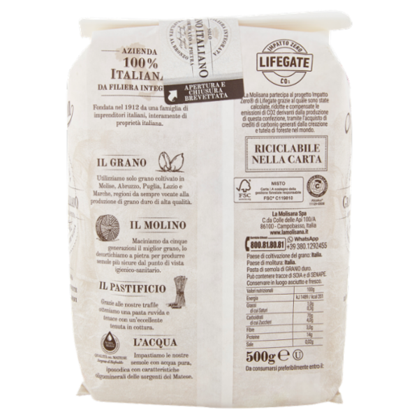 La Molisana 108 Fusilli Corti Bucati 500 g