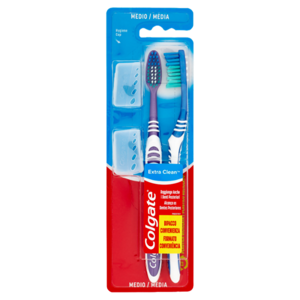 Colgate spazzolino Extra Clean, medio, 2 pezzi