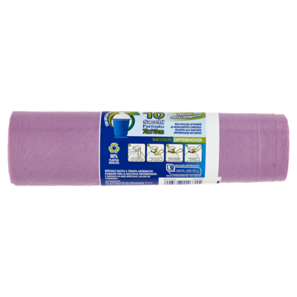 IL GIGANTE Sacco Rifiuti Condominio Formato 70x110cm Raccolta Differenziata Viola 10 pz
