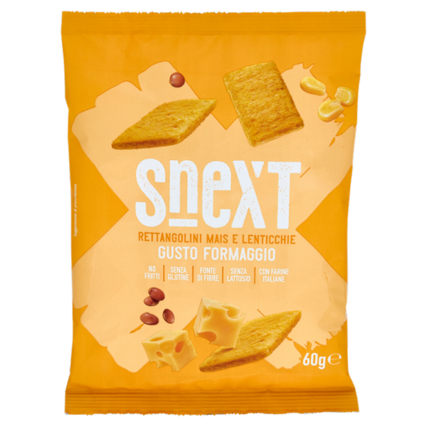 Snext Rettangolini Mais e Lenticchie Gusto Formaggio 60 g