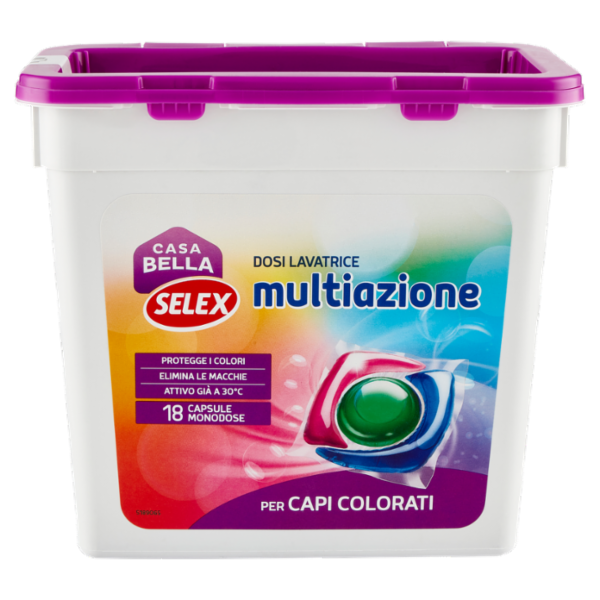 Selex Casa Bella Detersivo Lavatrice Liquido Conc. per Capi Colorati 18 Capsule Idrosolubili 378 ml