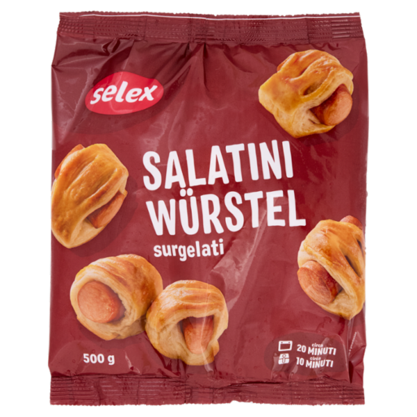 Selex Salatini Rustici ai Wurstel di Pasta Sfoglia Ripieni Surgelati 500 g