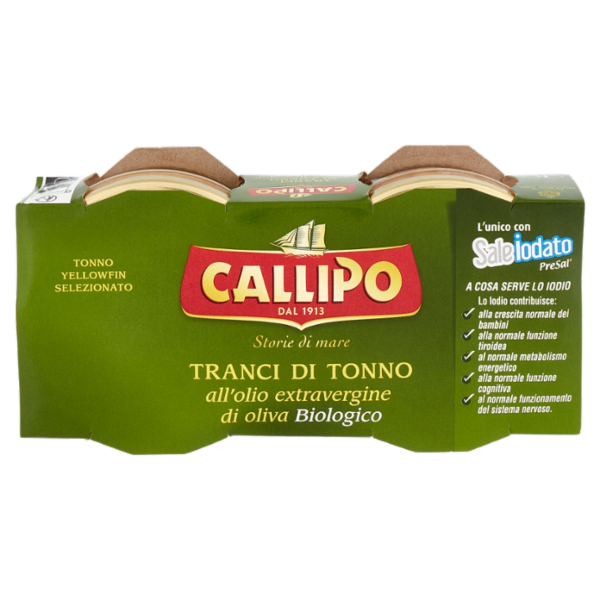 Callipo Tranci di Tonno all'olio extravergine di oliva Biologico 2 x 70 g