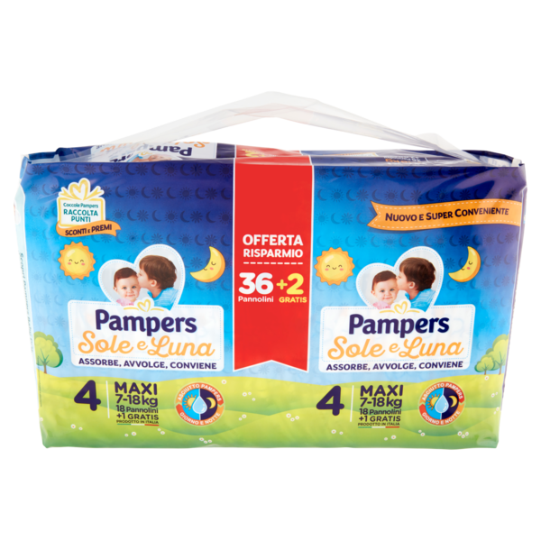 Pampers Sole e Luna 4 Maxi 36 + 2 pz