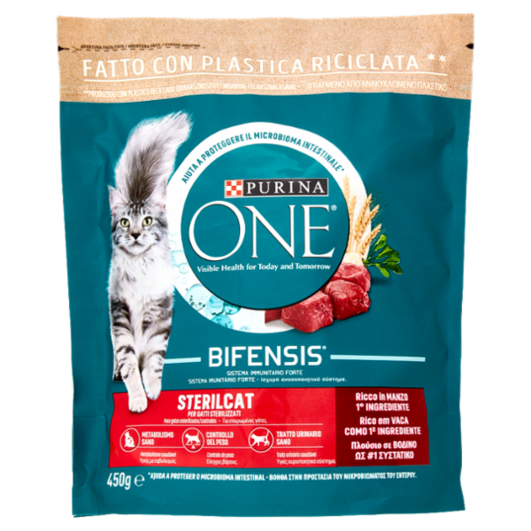 PURINA ONE Sterilcat Ricco in Manzo 450 g