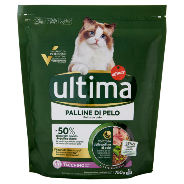ultima Cat Palline di Pelo con Tacchino 750 g