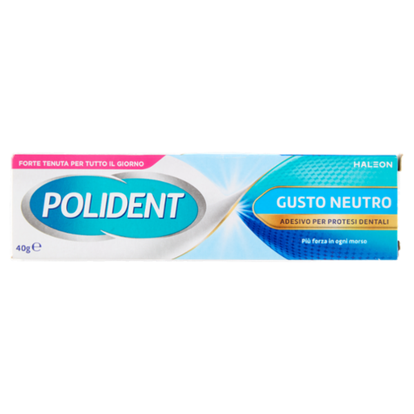 Polident gusto neutro adesivo protesi dentiera con tenuta giornaliera senza aromi artificiali 40 gr