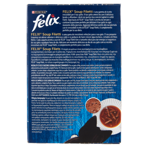 FELIX Soup Filetti (Manzo, Pollo, Agnello) 6 x 48 g