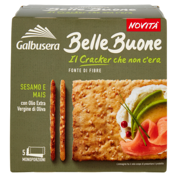 Galbusera BelleBuone il Cracker che non c'era Sesamo e Mais 5 x 40 g