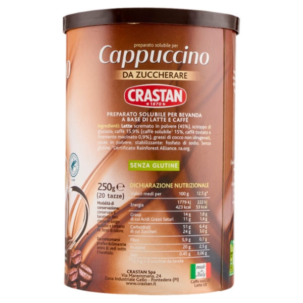 Crastan preparato solubile per Cappuccino da Zuccherare 250 g
