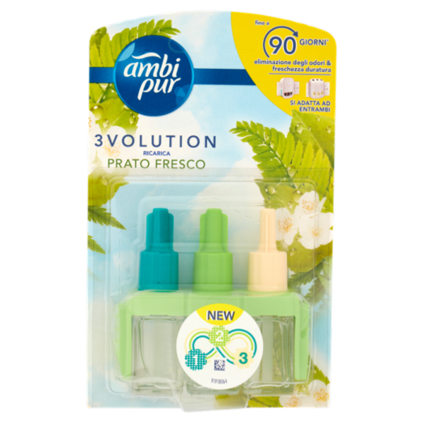 Ambi Pur Profumatore per Ambienti 3Volution, Deodorante, Prato Fresco, Ricarica 20ml
