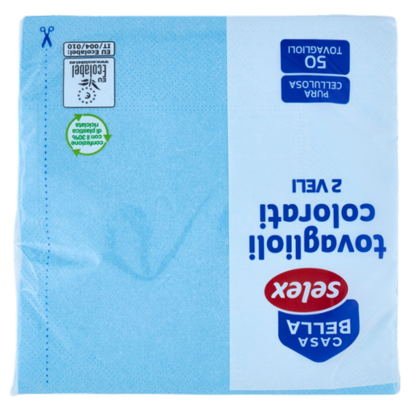 Selex Casa Bella Tovaglioli 2 Veli 33x33 cm Azzurro 50 pezzi