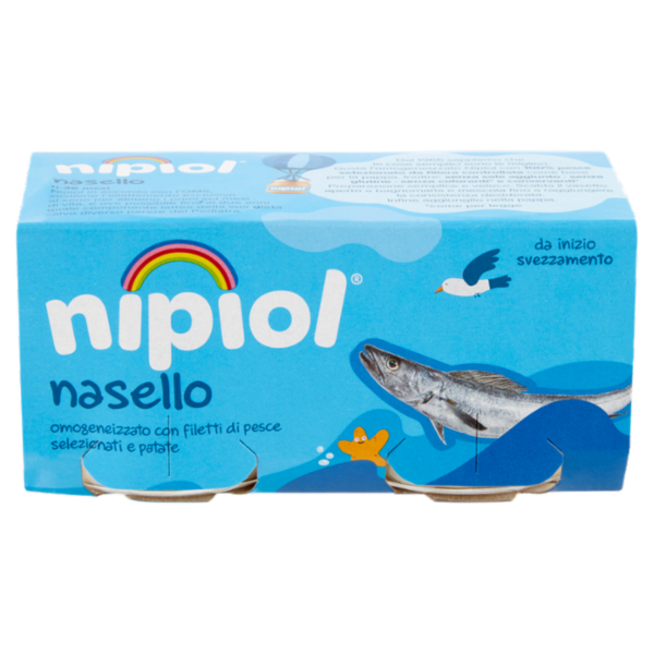 nipiol nasello omogeneizzato con filetti di pesce selezionato e patate 2 x 80 g
