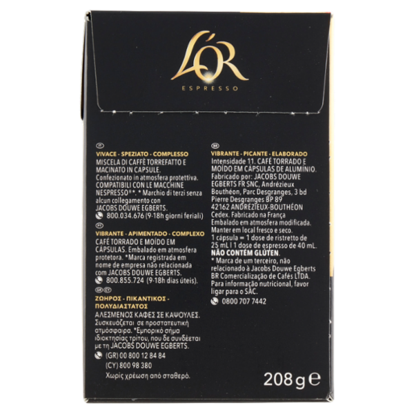 L'Or Espresso Ristretto 11- 40 Capsule Caffè Compatibili con Macchine Nespresso*® Original 208g