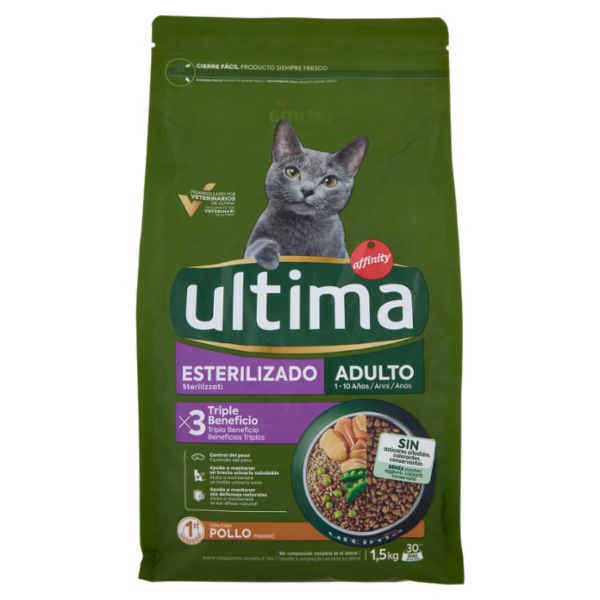 ultima Cat Sterilizzati Adulto 1-10 Anni con Pollo 1,5 kg