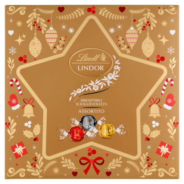 Lindt Lindor Cioccolatini assortiti Cioccolato Scatola Natale 137 g