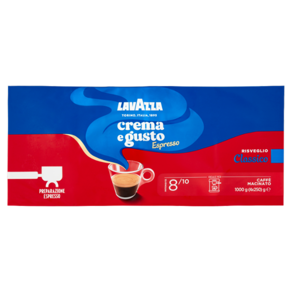 Lavazza Crema e Gusto Espresso Classico Caffè Macinato 4 x 250 g