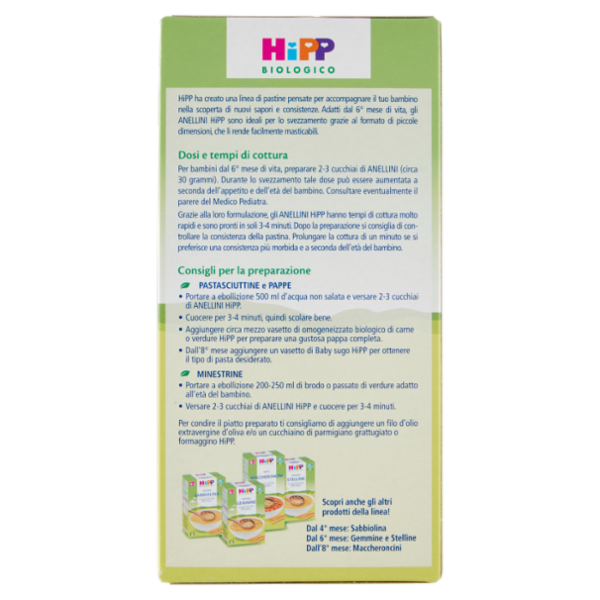 HiPP Biologico Pastina Anellini 320 g