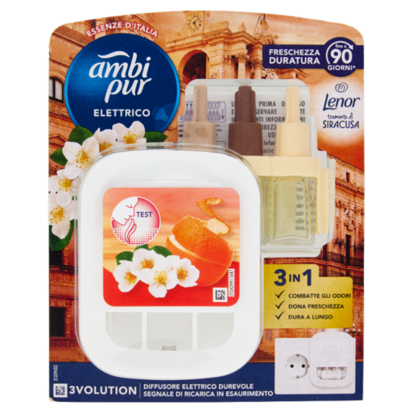 Ambi Pur Profumatore Ambienti Diffusore Elettrico+Ricarica 3Volution, Tramonto di Siracusa 20 ml
