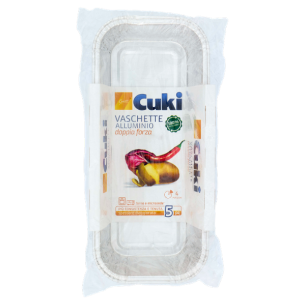 Cuki Cuoce Vaschette Alluminio doppia forza 4 Porzioni 5 pz