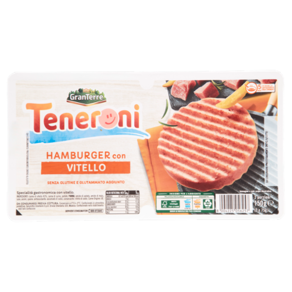 Teneroni Hamburger con Vitello 2 x 75 g