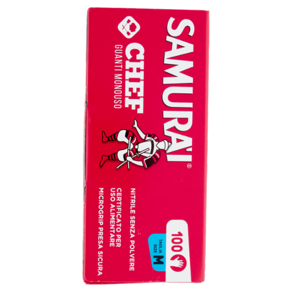 Samurài Chef Guanti Monouso Taglia M Nitrile Senza Polvere 100 pz