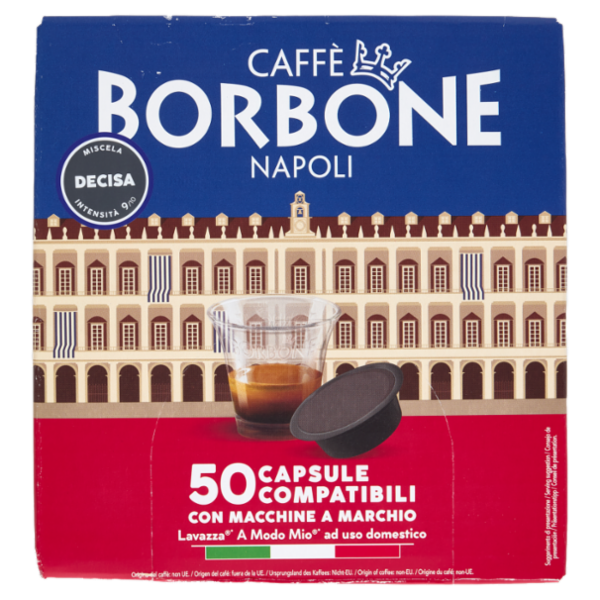 Caffè Borbone Miscela Decisa Capsule Compatibili Lavazza* A Modo Mio* ad uso domestico 50 x 7,2 g